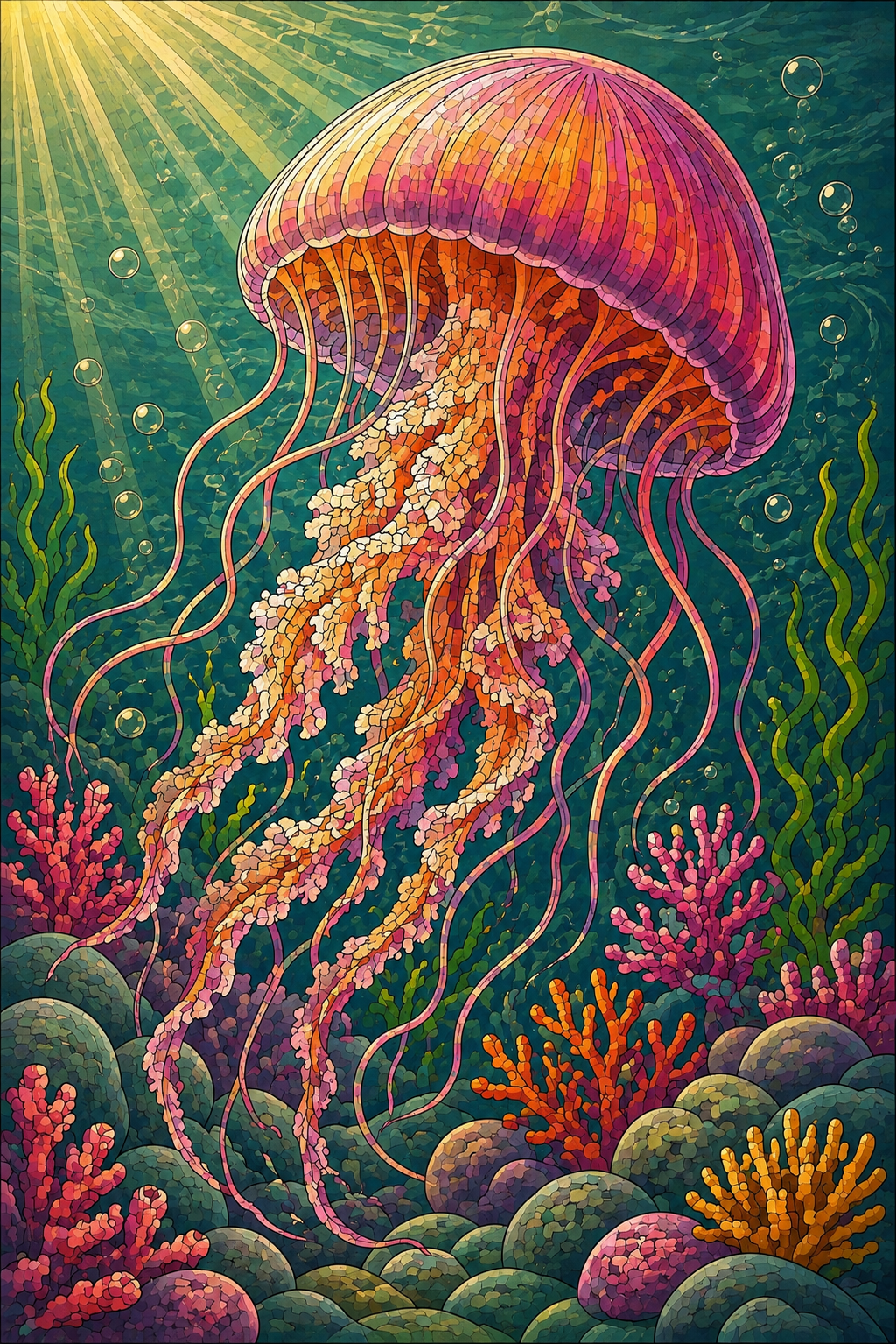 "Jellyfish" / Diamond Painting Bild / 40x60cm / 70 Farben inkl. 9 Sonderfarben / PP130