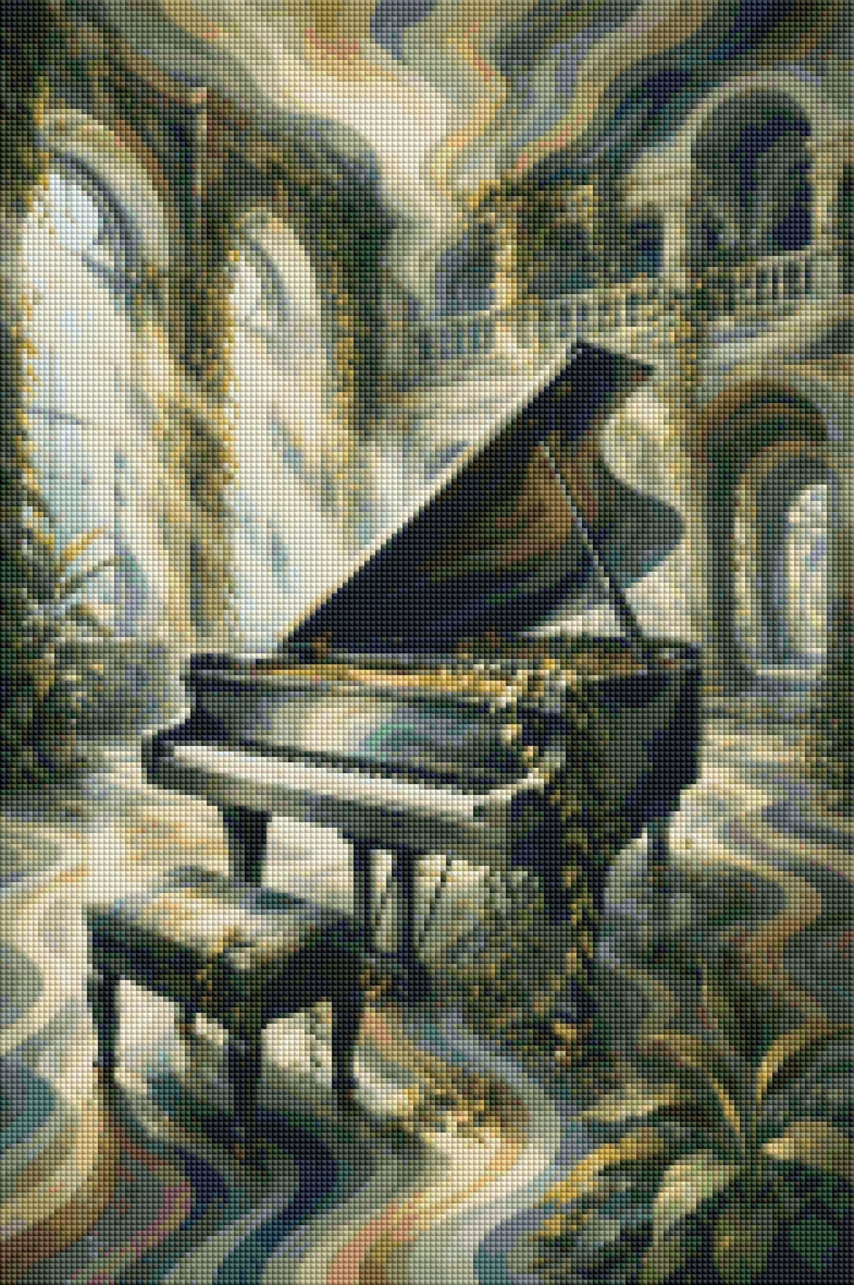 "Piano der Stille" Diamond Painting Bild / 40x60cm / 70 Farben inkl. 8 Sonderfarben /  PP023
