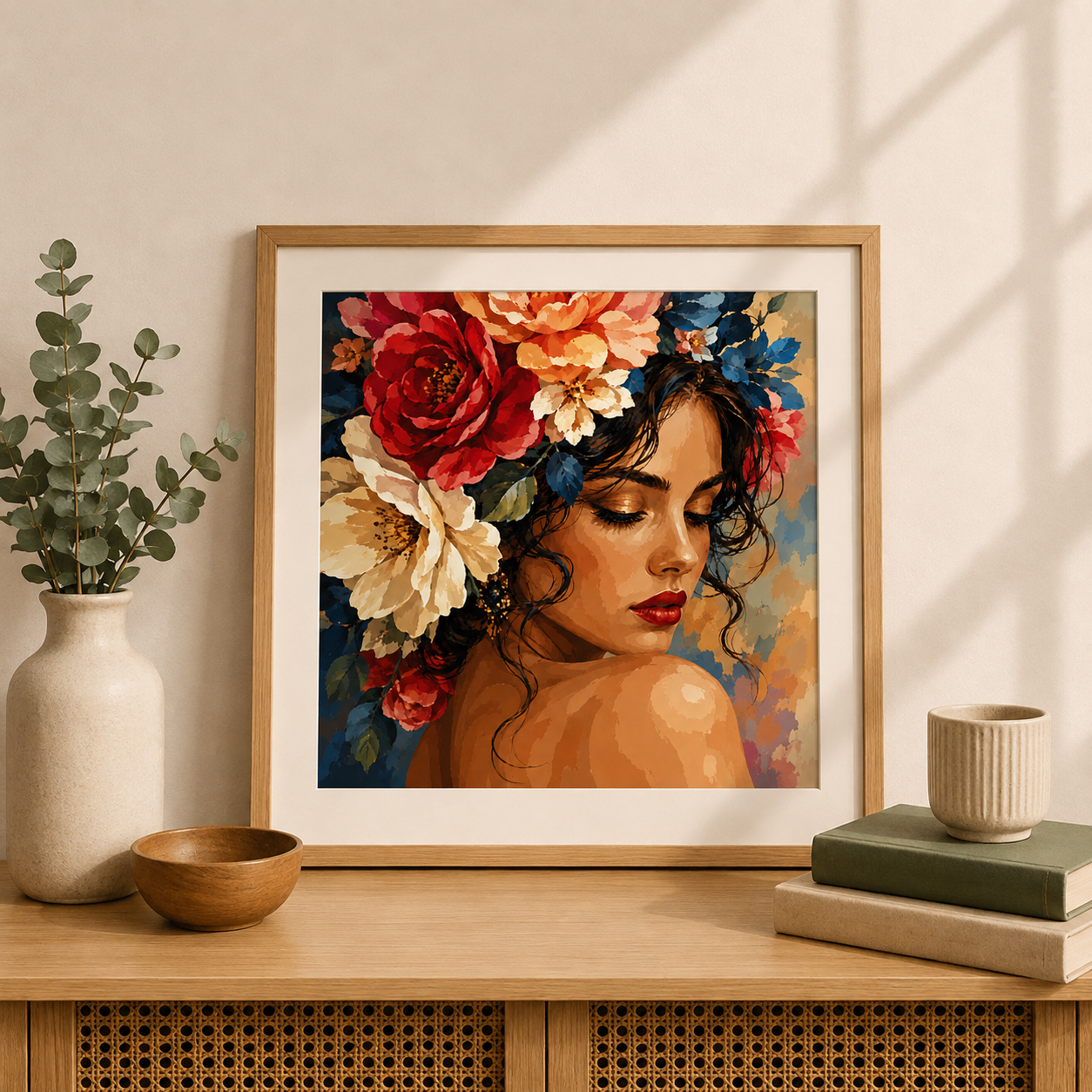 "Shy and beauty" / Diamond Painting Bild / 50x50cm / 70 Farben inkl. 10 Sonderfarben / PP070