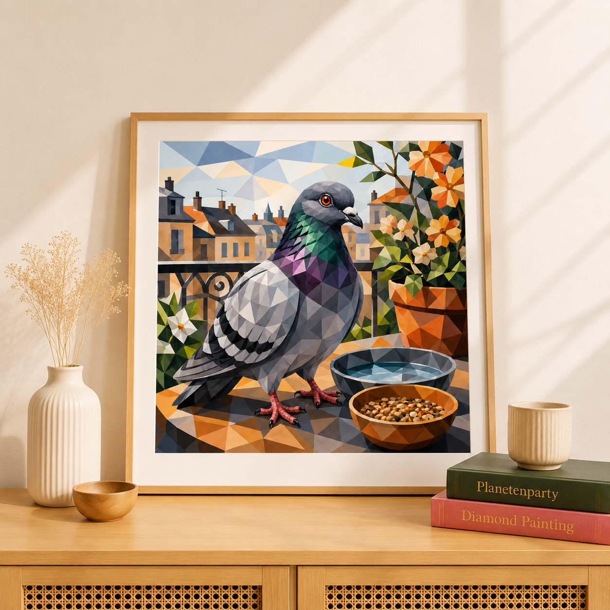 "Stadttaube" / Diamond Painting Bild / 50x50cm / 60 Farben inkl. 5 Sonderfarben / PP010