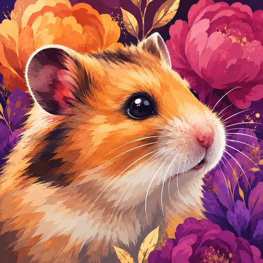 "Hamster Tilda" / Diamond Painting Bild / 50x50cm / 60 Farben inkl. 10 Sonderfarben / PP016