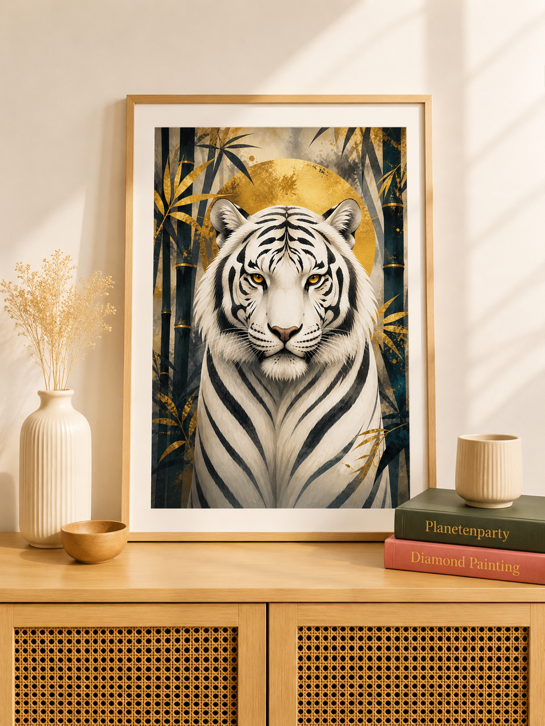 "Golden Tiger" / Diamond Painting Bild / 40x60cm / 60 Farben inkl. 5 Sonderfarben / PP003