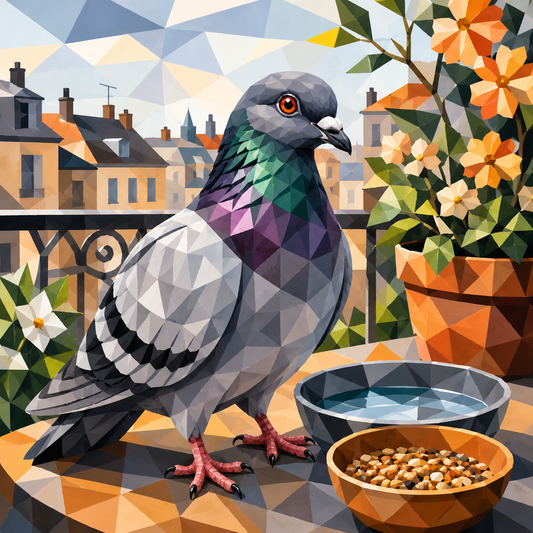 "Stadttaube" / Diamond Painting Bild / 50x50cm / 60 Farben inkl. 5 Sonderfarben / PP010